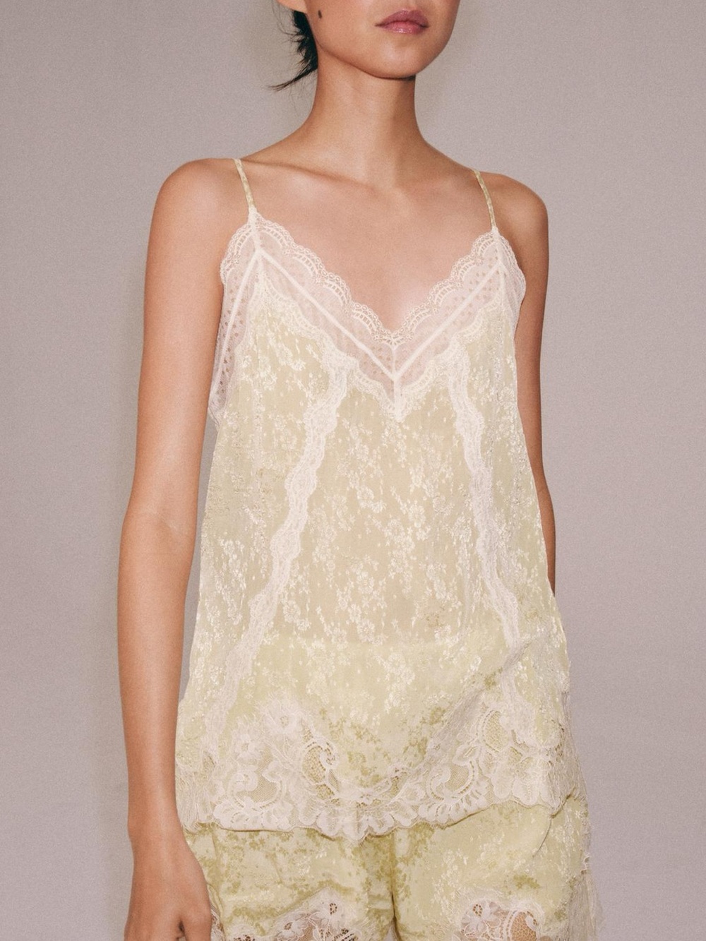 ZARA JACQUARD LACE TOP